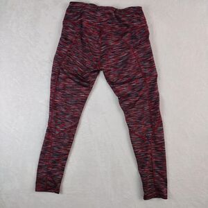 Women's Deep Red Bolt Active Spacedye Legging High Rise Active Yoga Stretch
